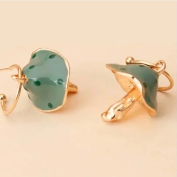 ❤️ FREE Mushroom Plant Art Deco Peasant Boho Pop Hipster Farm Hippie Earrings - Picture 1 of 3